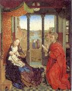 Rogier van der Weyden Self portrait as Saint Luke making a drawing for his painting the Virgin. china oil painting reproduction